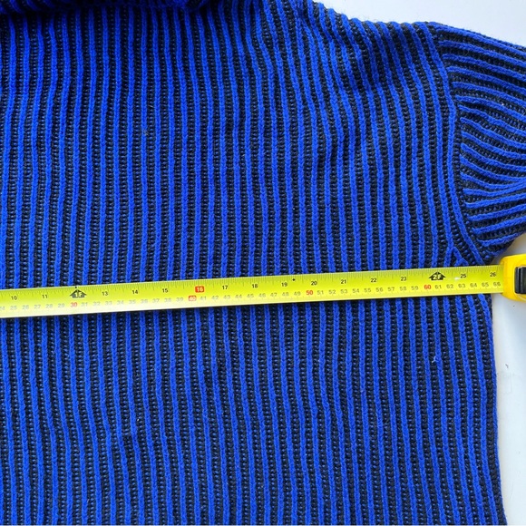 🇪🇸 ZARA oversized striped royal blue and black crop sweater size S - Picture 8 of 11